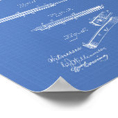 Pocket Knife 1893 Patent Art Blueprint Poster (Ecke)