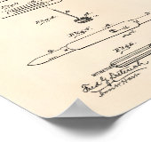 Pocket Knife 1893 Patent Art Old Peper Poster (Ecke)