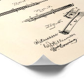 Pocket Knife 1893 Patent Art Old Peper Poster (Ecke)