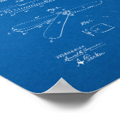 Pocket Knife Patent - Blueprint Poster (Ecke)