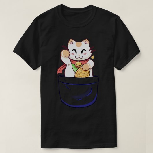 Pocket Lucky Cat T-Shirt (Design vorne)