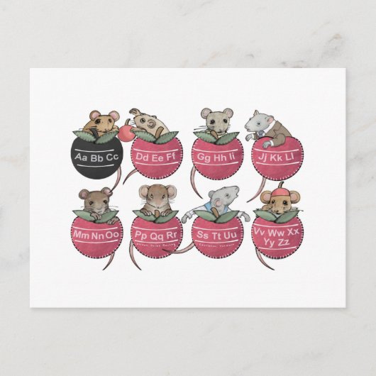 Pocket Mäuse - Zurück zur Schulpostkarte Postkarte (Vorderseite)