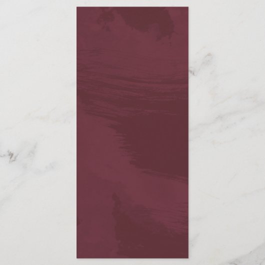 Pocket Menu für Burgund und Gold Glitzer Programm (Rückseite)