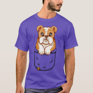 Pocket Niedlich English Bulldog Welpenhund T-Shirt