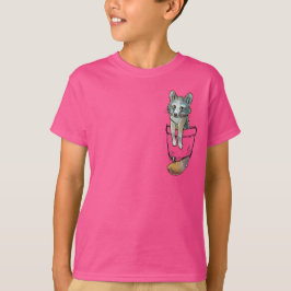 Pocket Niedlich Graufuchs T-Shirt