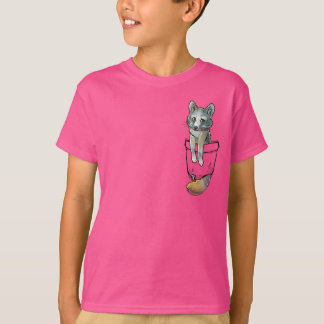Pocket Niedlich Graufuchs T-Shirt