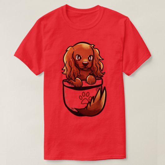 Pocket Niedlich Irish Setter Dog T-Shirt (Design vorne)