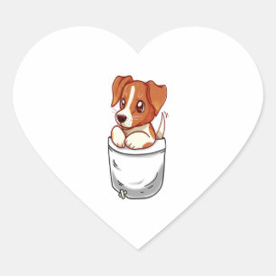 Pocket Niedlich Jack Russell Terrier Herz-Aufkleber