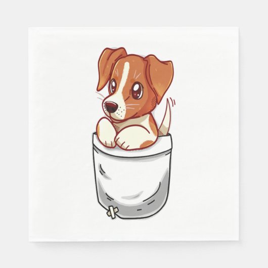 Pocket Niedlich Jack Russell Terrier Serviette (Vorderseite)