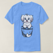 Pocket Niedlich maltesischer Hund T-Shirt (Design vorne)
