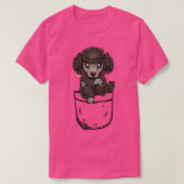 Pocket Niedlich Poodle Welpenhund T-Shirt (Design vorne)