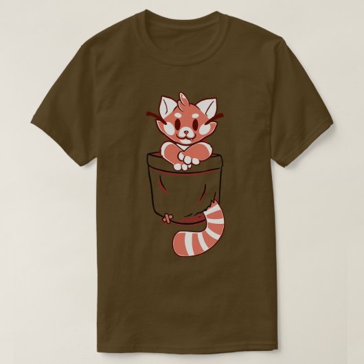 Pocket Niedlich Red Panda T-Shirt (Design vorne)
