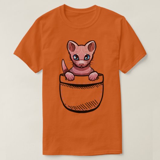 Pocket Niedlich Sphynx Cat T-Shirt (Design vorne)