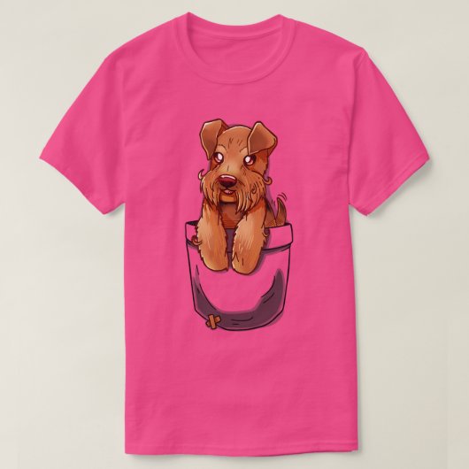 Pocket Niedlich Welsh Terrier Dog T-Shirt (Design vorne)