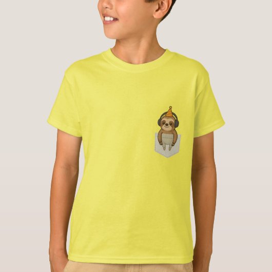 Pocket Party Sloth T-Shirt (Vorderseite)