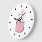Pocket Pet Bunny Große Wanduhr (Winkel)