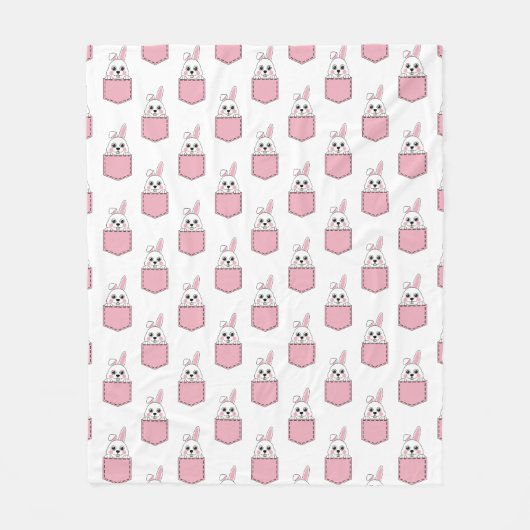 Pocket Pet Bunny Pattern Fleecedecke (Vorderseite)