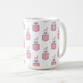 Pocket Pet Bunny Pattern Kaffeetasse (VorderseiteRechts)