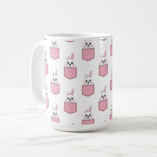Pocket Pet Bunny Pattern Kaffeetasse (Vorderseite Links)