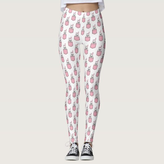 Pocket Pet Bunny Pattern Leggings (Vorderseite)