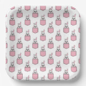 Pocket Pet Bunny Pattern Pappteller (Vorderseite)