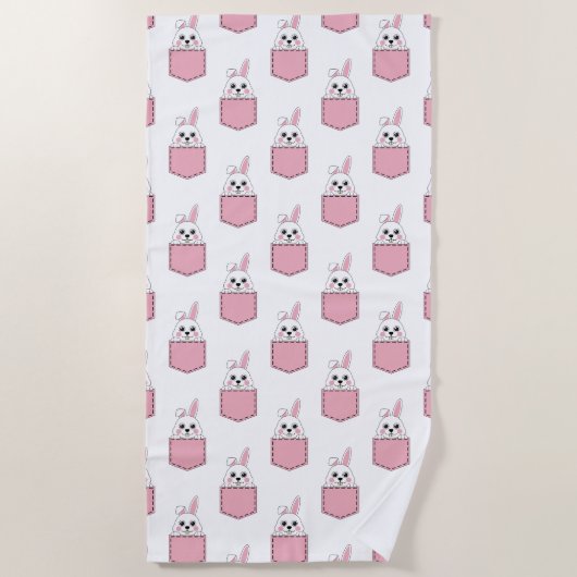 Pocket Pet Bunny Pattern Strandtuch (Vorderseite)