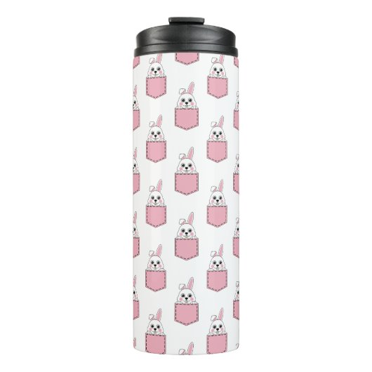Pocket Pet Bunny Pattern Thermosbecher (Vorderseite)