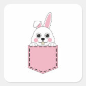 Pocket Pet Bunny Quadratischer Aufkleber (Vorderseite)