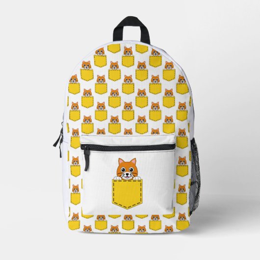 Pocket Pet Cat Muster Bedruckter Rucksack (Vorderseite)