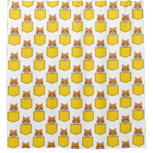 Pocket Pet Cat Muster Duschvorhang (Vorderseite)