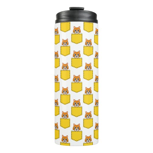 Pocket Pet Cat Muster Thermosbecher (Vorderseite)