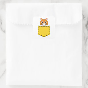 Pocket Pet Cat Quadratischer Aufkleber