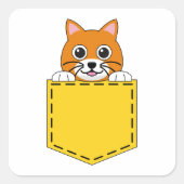Pocket Pet Cat Quadratischer Aufkleber (Vorderseite)