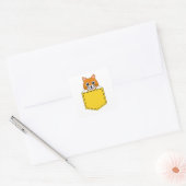Pocket Pet Cat Quadratischer Aufkleber (Umschlag)