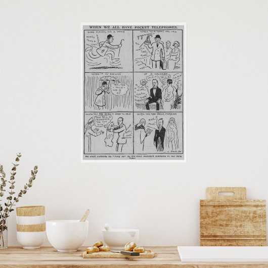 Pocket Phones Vorhersagen Drucken Poster (Küche)