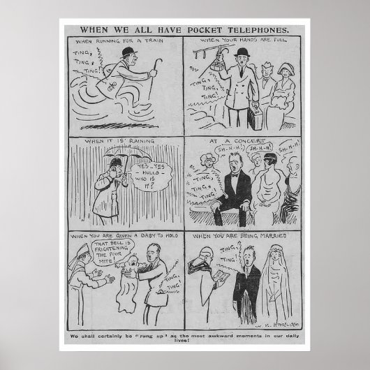 Pocket Phones Vorhersagen Drucken Poster (Vorne)