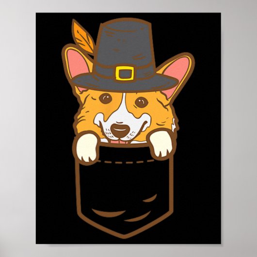 Pocket Pilgrim Welsh Corgi Dog Lover Niedlich Than Poster (Vorne)