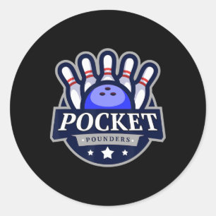 Pocket Poundern Team Bowling Männer und Frauen Runder Aufkleber