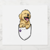 Pocket Puppiez - Goldener Retriever Schaumweinetikett (Einzelnes Label)