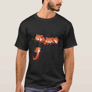 Pocket-Serie Roter Panda Spielender Bär T-Shirt
