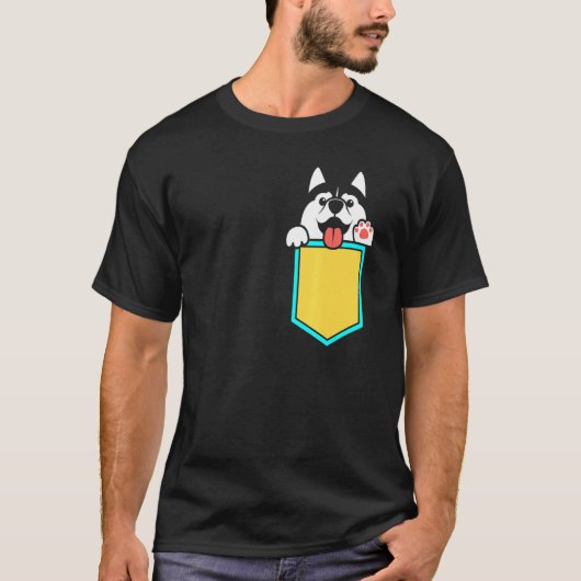 Pocket Siberian Husky T-Shirt (Vorderseite)