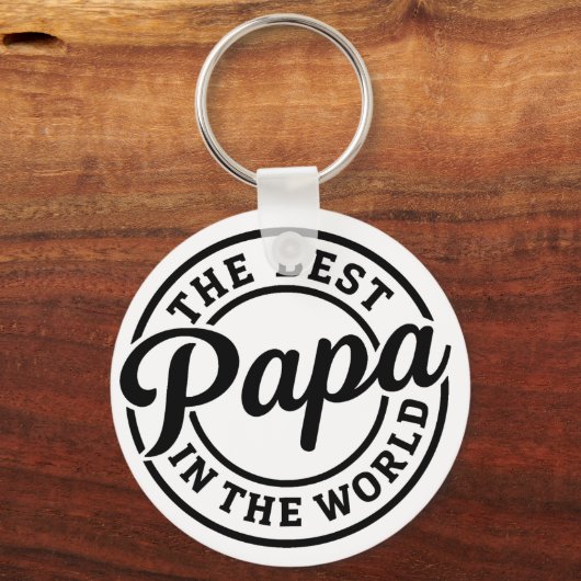Pocket-Sized Praise – Best Papa Ever Keychain Schlüsselanhänger (Rückseite)