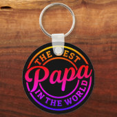 Pocket-Sized Praise – Best Papa Ever Keychain Schlüsselanhänger (Vorderseite)