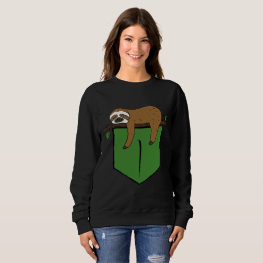 Pocket Sloth Design Sweatshirt (Vorne ganz)