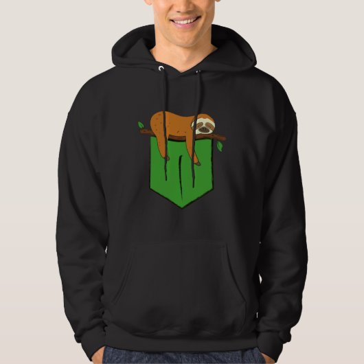 Pocket Sloth Green Pocket Lazy Sloth Hoodie (Vorderseite)