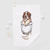 Pocket St Bernard Puppy Golfhandtuch (Insitu)