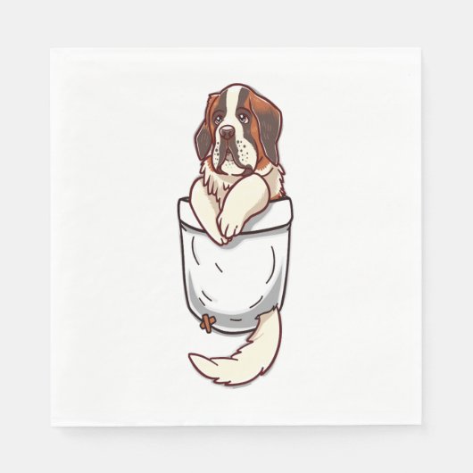Pocket St Bernard Puppy Serviette (Vorderseite)