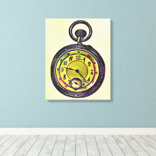 Pocket-Uhr Leinwanddruck (Insitu (Holzboden))