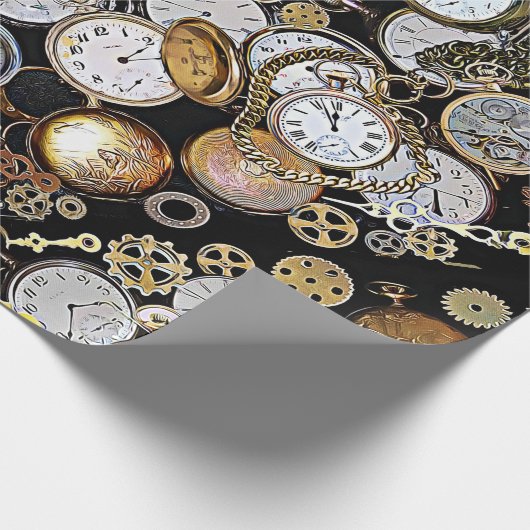 Pocket-Uhren, Gänse, Uhren Geschenkpapier (Ecke)