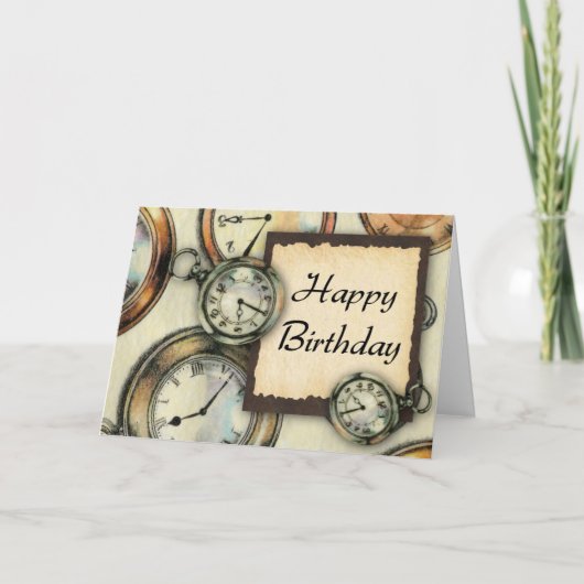 Pocket Watch Birthday Card Karte (Vorderseite)